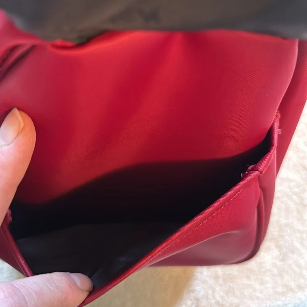 Y2K Kate Spade nylon red backpack or shoulder bag. Silver hardware.